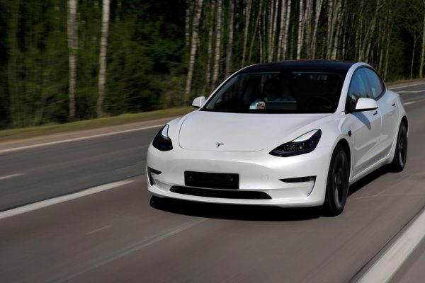 Minsk,,Belarus,-,April,10,,2021:,Tesla,Model,3,Performance